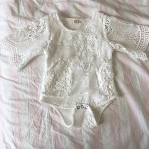 Boho Baby Lace Bell Sleeve Onesie